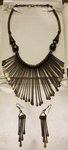 Hand Made Silver Plated Necklace and earrings set Beautiful