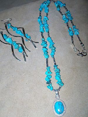 Turquoise and Silver Set with Turquoise Medallion