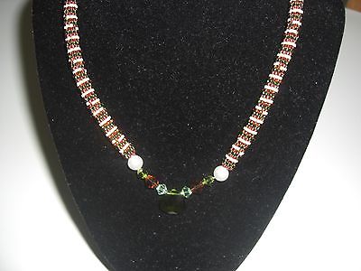 Pearl Necklace crocheted from seed beads