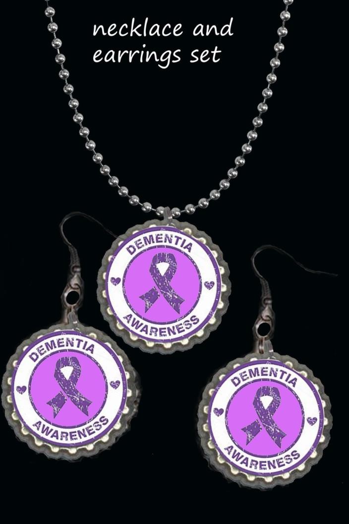 Dementia awareness  earrings earring and necklace set great support