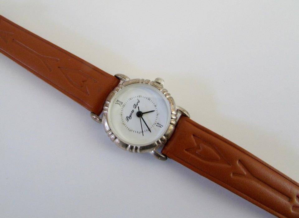 NEW Peyote Bird Designs Santa Fe Southwestern Sterling Leather Watch