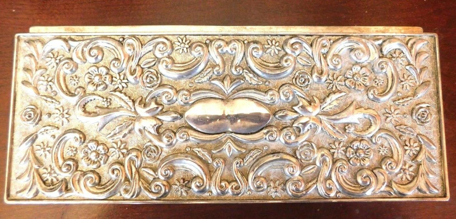 Godinger Silver Plated 1992 Detailed Scroll Design Jewelry Box