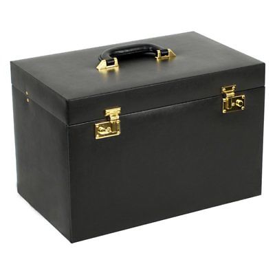 WOLF Heritage Chelsea Jewelry Trunk - 16.25W x 10.75H in., Black, XL Chest