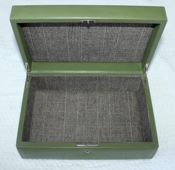 SAKS FIFTH AVENUE Fine Leather & Cashmere Jewelry Box ITALY Green $495 FBB