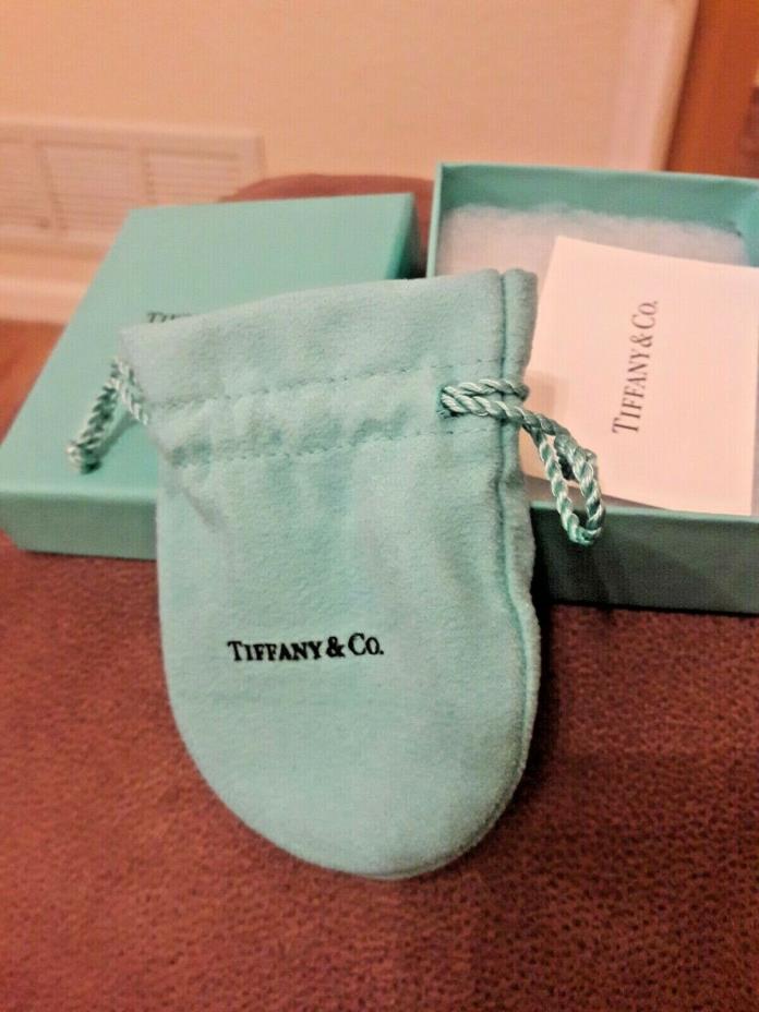 FREE SHIP! Tiffany & Co. Jewelry Gift Box With Blue Suede Pouch and Card