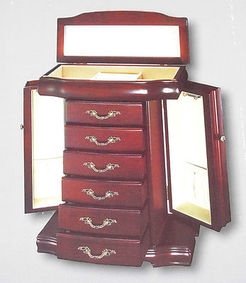 Jewelry Box with Lots of Space, Dark Walnut Finish, Brand New in Box