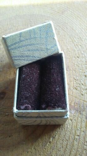 Vintage brown velvet paper ring box.