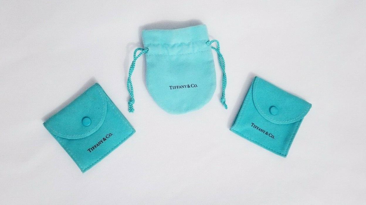 Tiffany & Co Soft Blue Suede Leather Jewelry Gift Bags Pouches