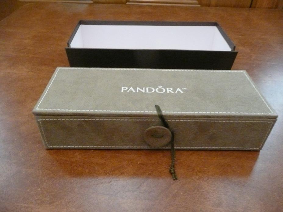 Pandora Limited Edition 3 Tier Tan Suede Jewelry Box Organizer New without Tags