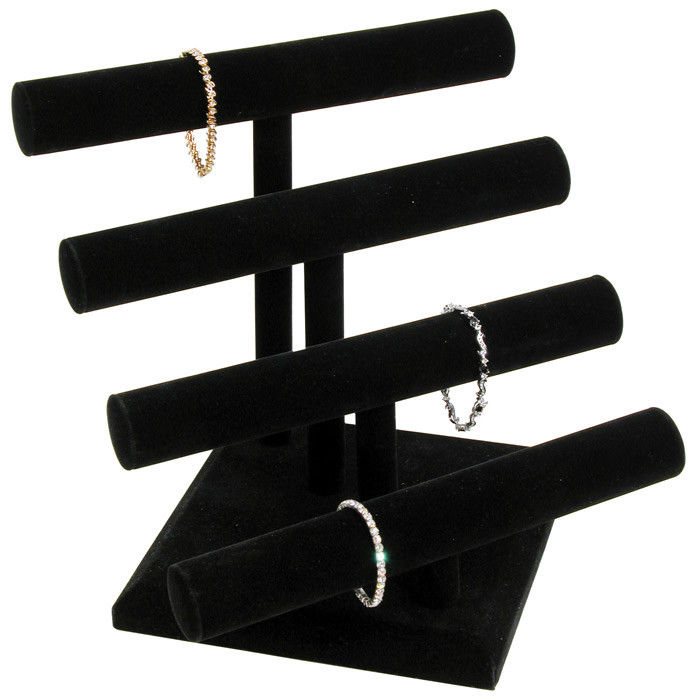 4 TIER T-BAR VELVET BRACELET DISPLAY STAND 4 TIER BRACELET DISPLAY WATCH DISPLAY