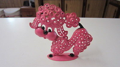 Vintage Revere Pink Metal Poodle Earring Holder / Organizer