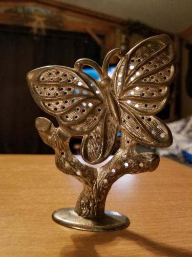 Vintage Silver Plated BUTTERFLY Earring Tree Holder Organizer 5