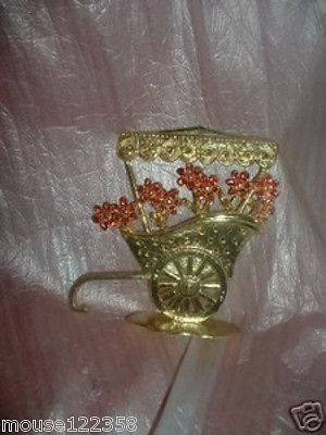 earring holder Gold colored cart vintage