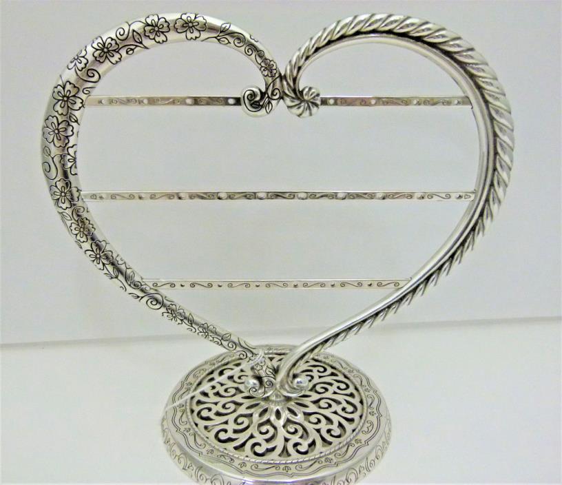 Brighton Big Heart Earring Holder Stand Silver