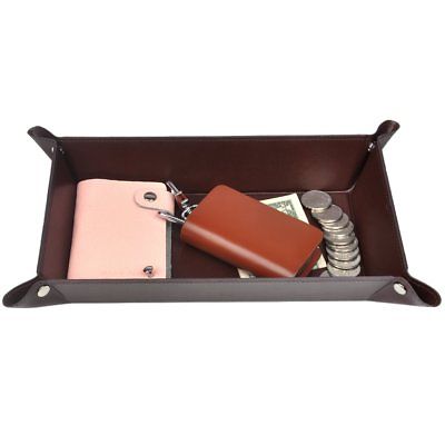 Valet Tray PU Leather Catchall 365park Jewelry Key Wallet Phone Tray for Men