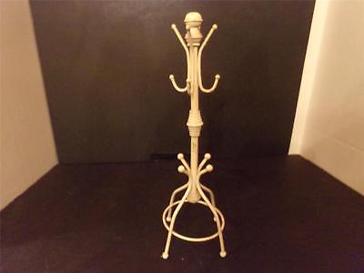 VINTAGE JEWELRY TREE NECKLACE ORGANIZER HOLDER WHITE METAL ART DECO 11 3/4