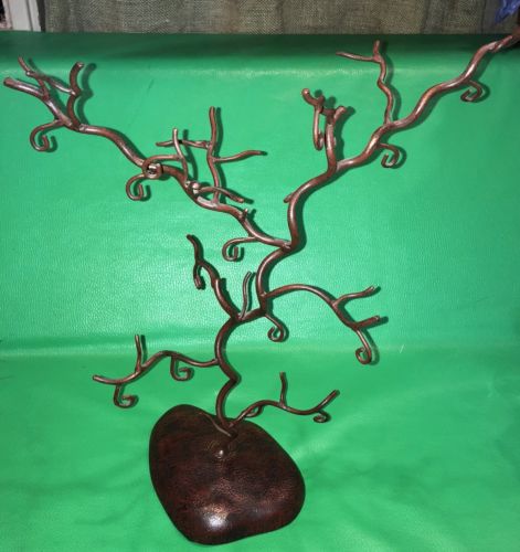Gorgeous Heavy Iron Brown Copper Tone Jewelry Ornament Tree 17” High X 14
