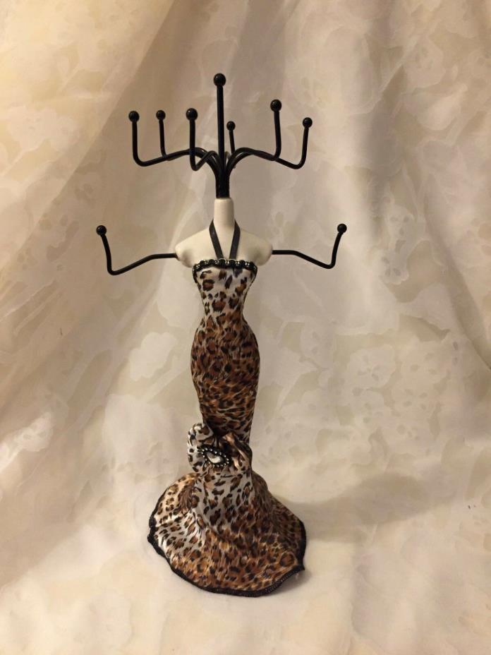 Necklace Chain Holder Leopard Print Dress Woman Mannequin Shaped