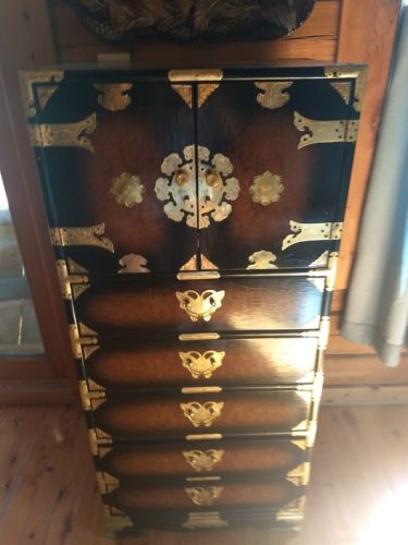 1970's vintage jewelry cabinet armoire