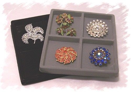 12 Half Size Insert Tray Liners 4 Slot Compartment Display Jewelry Case Box Hold