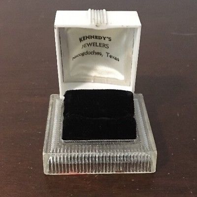 Vintage 1950s Plastic Ring Box - Kennedy’s Jewelers Nacogdoches, Texas