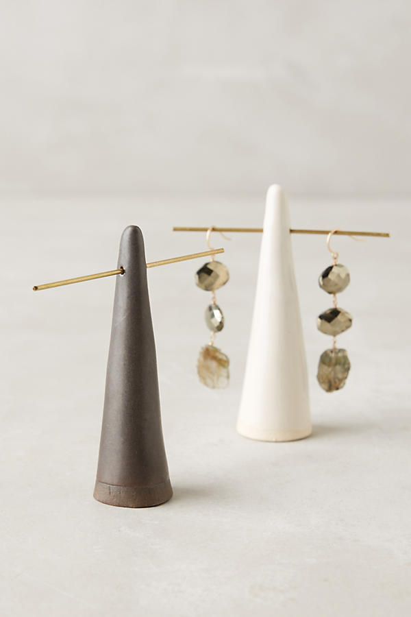 NEW Anthropologie Glazed Ceramic Ring Cone & Dish Dome Set Handmade (Retail $80)