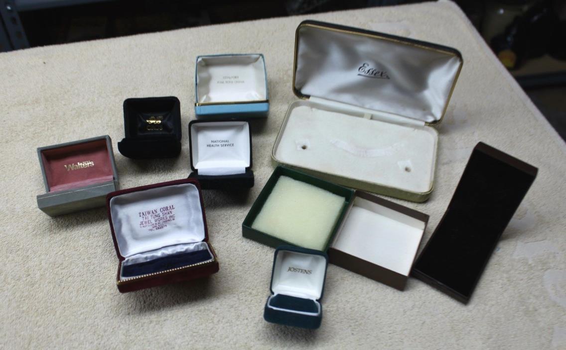 VTG Jewelry Presentation Box Lot (9)  Essex Walters Terrys Jewellers & much more