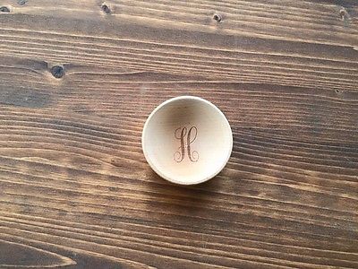 Single Letter Personalized Curly Wooden Ring Bowl Dish Laser Engraved