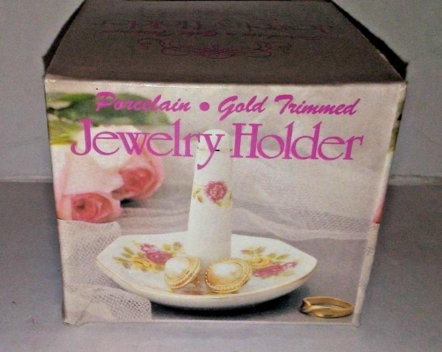 Vintage Porcelain Ring Jewelry Holder Dish with original Box
