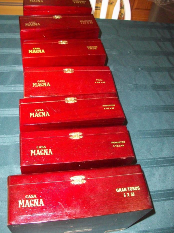 7 CASA MAGNA Collectible Wooden CIGAR BOXES NICARAGUA Great Trinket-Jewelry Box