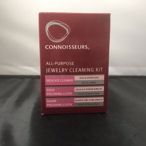 Connoisseurs All-purpose Jewelry Cleaning Kit Gold Silver Pearls Stones 3 Pc Kit