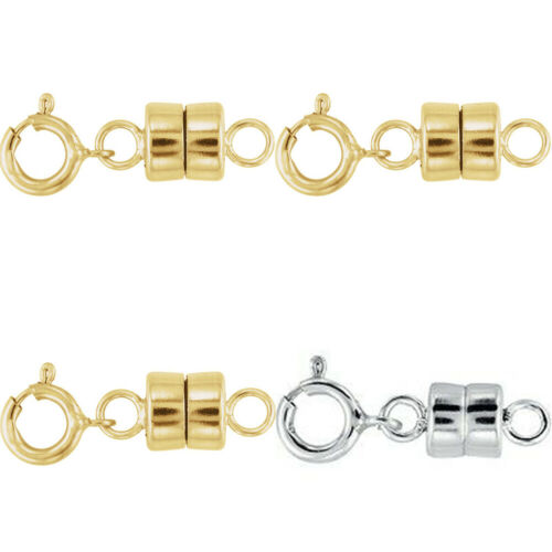3 - SOLID 14k Yellow Gold and 1 - .925 Sterling Silver Magnetic Necklace Clasps