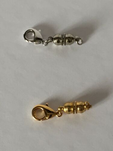Magnetic lobster claw clasp closure converter set gold tone and silver tone