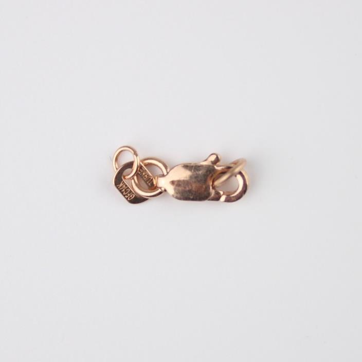 14K Solid Rose Gold Lobster Claw Clasp with Jump Ring 8x4