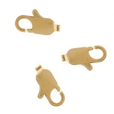 22K Gold Plated Straight Lobster Claw Clasps 9mm (10)