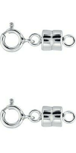 2 - NEW SOLID .925 Sterling Silver Barrel Magnetic Converter Necklace Clasps