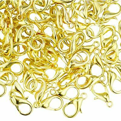 Curved Lobster Clasps-100pcs Gold Plated Claw Findings-7x12mm With Kare &