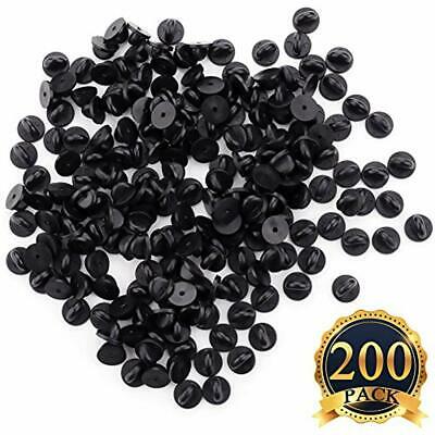 200 Count Pin Backs PVC Rubber Keepers, Black