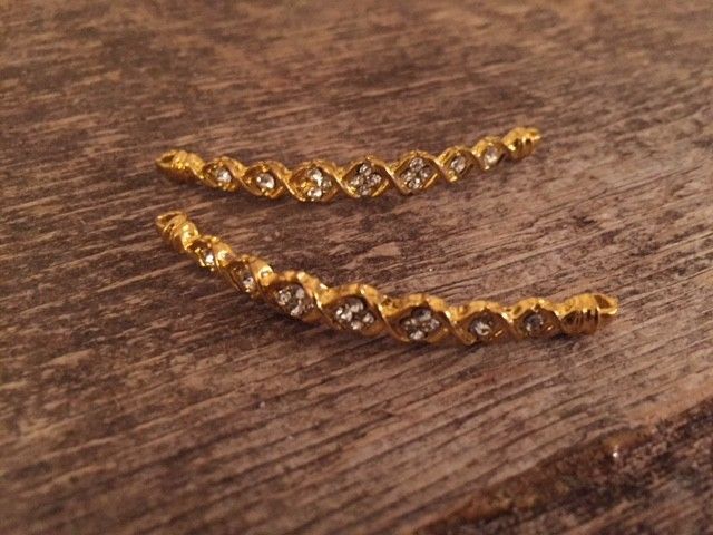 Curved Crystal Rhinestones Bracelet Connector