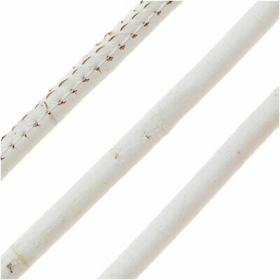 Regaliz Portuguese Cork Cord, Round and Stitched 5mm, By The Inch, White