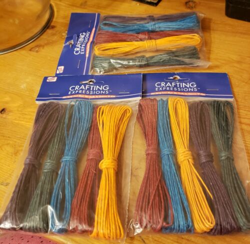 BIG LOT OF 3 NEW Packages Crafting Expressions Colored Hemp Cord, 30 Yards Each