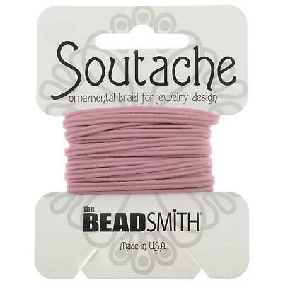 BeadSmith Soutache Braided Cord 3mm Wide - Mauve Pink (3 Yards)