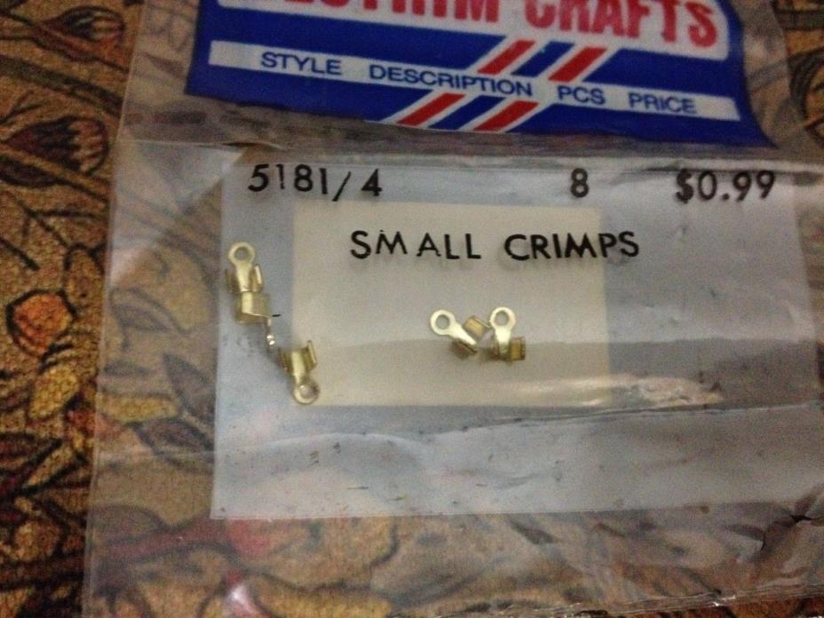Western Craft Jewelry 5 Small Brass Crimp Beads NEW