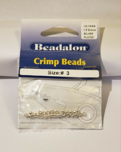 Beadalon Silver-Plated #3 1.8mm Crimp Beads