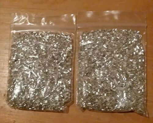 Silver Color Brass Tube Crimp Beads - 6000 Approx Pieces !! US Seller