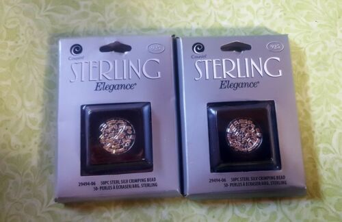 New Cousin Sterling Elegance | 50 Silver Crimping Beads | 2 Packs