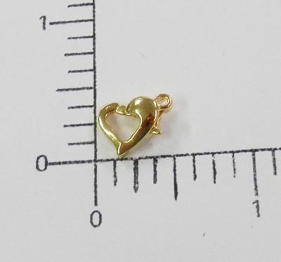 61639      Heart Lobster Claw in Gold Plate 10 mm/ Jewelry Findings - by Dz SALE