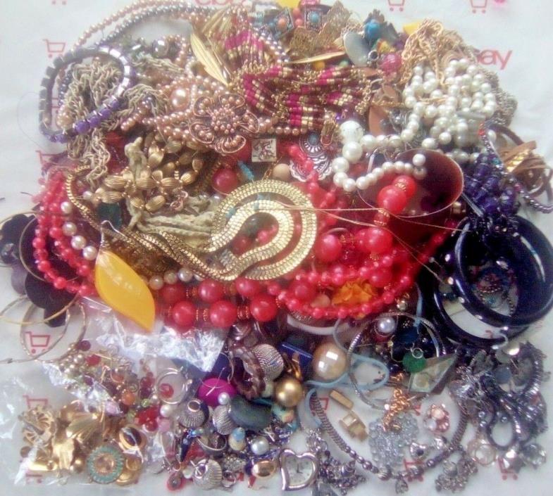 broken jewelry buy the pound. 4LB findings for jewelry making, repair, or crafts