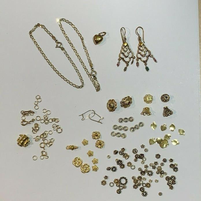 Gold Filled jewelry findings earring bracelets bead cap spacer clasp lot #31