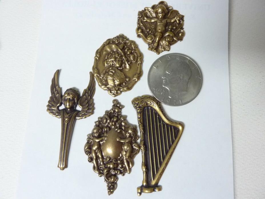 Victorian style brass stampings findings from the early 90s A17